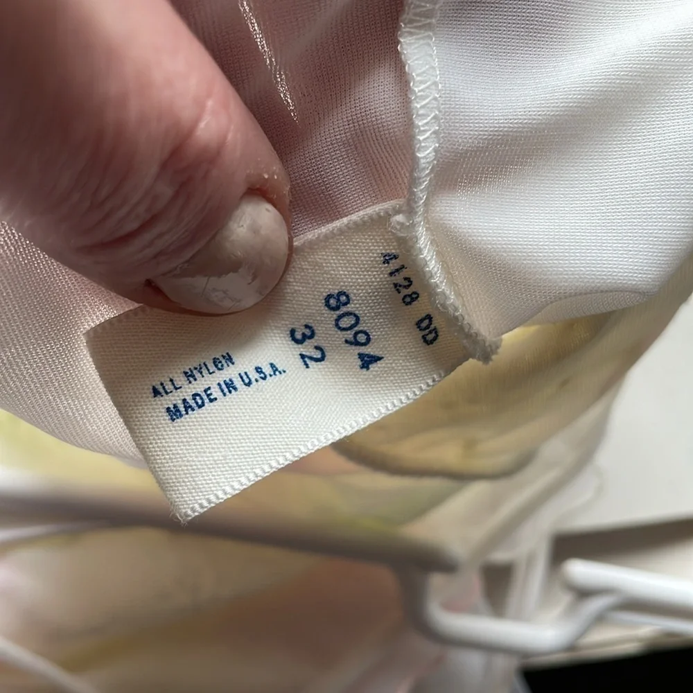 Warner’s Chemise Nightie SM White Romantic Appliqué VTG Slip Floral Chiffon - Picture 10 of 15